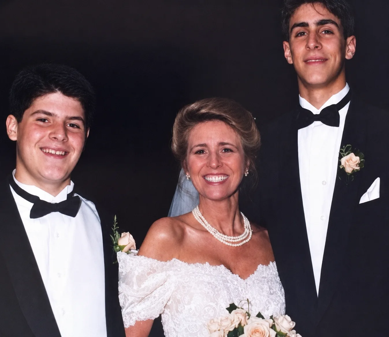 Francine on her wedding day with her sons